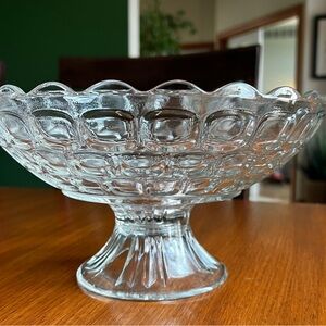 Source Unknown Textured Glass Compote Dish